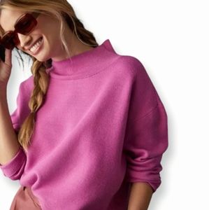 Maeve Anthropologie Pink Mock Turtleneck.